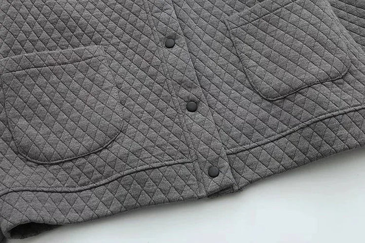 Spring Plus Size Checkered Knit Jacket-Black-XL-State of Style