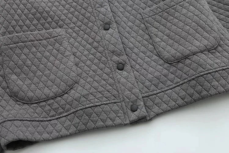 Spring Plus Size Checkered Knit Jacket-Black-XL-State of Style