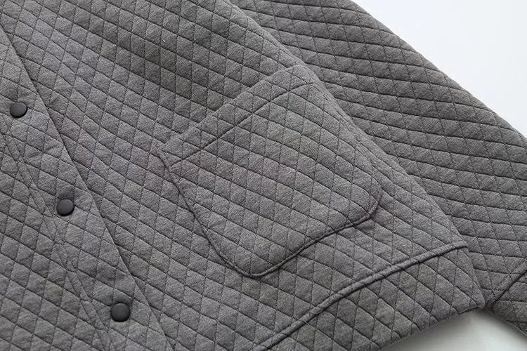 Spring Plus Size Checkered Knit Jacket-Black-XL-State of Style