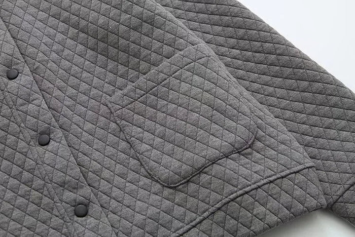 Spring Plus Size Checkered Knit Jacket-Black-XL-State of Style