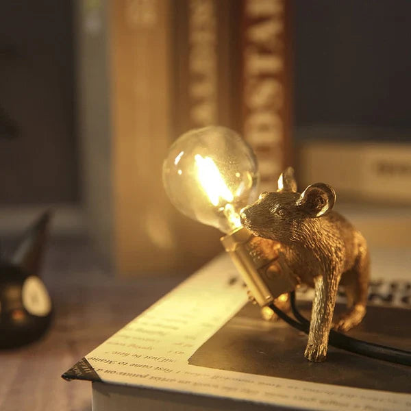 SqueakLight Mouse lamp-Crawling Mouse / Gold-State of Style