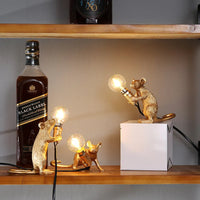 SqueakLight Mouse lamp-Standing Mouse / Gold-State of Style