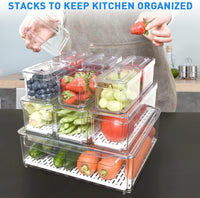 Stackable Fridge Organizer Set of 10 - FridgeMaster-State of Style