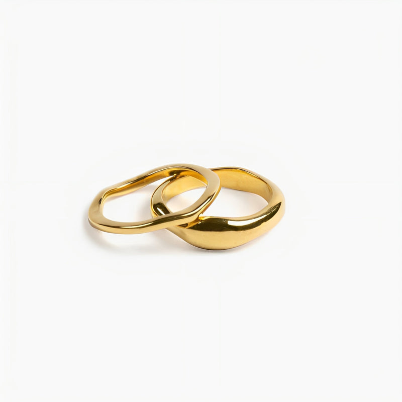 Stackable Ring Set - Luna-5-Gold-State of Style