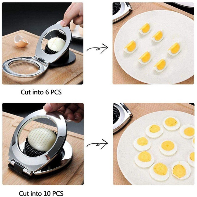 Stainless Steel Egg Slicer – 3 Cutting Styles for Quick Preparation!-State of Style