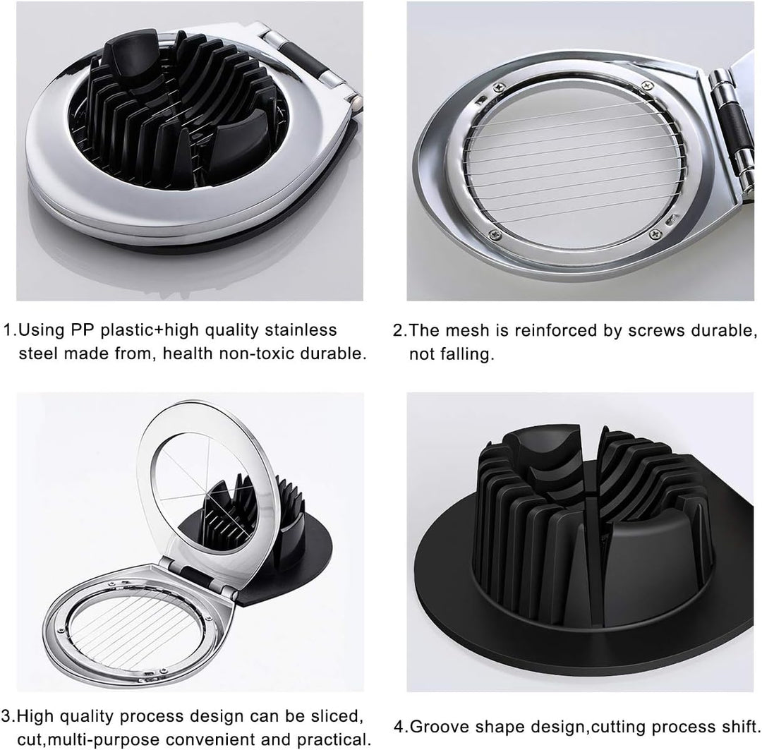 Stainless Steel Egg Slicer – 3 Cutting Styles for Quick Preparation!-State of Style