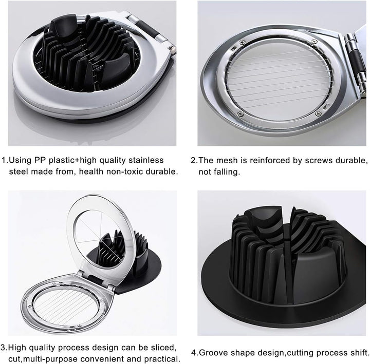 Stainless Steel Egg Slicer – 3 Cutting Styles for Quick Preparation!-State of Style