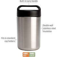 Stainless Steel Food Warmer Container with Handle - WarmCarry-Grey-State of Style