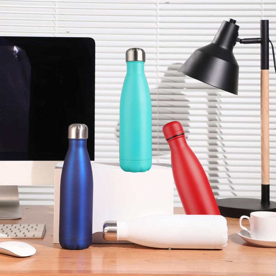 Stainless Steel Insulated Bottle – Leakproof & Travel-Friendly Water Bottle-Blue-350 ml-State of Style