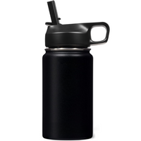 Stainless Steel Insulated Water Bottle with Straw - For Cold & Hot Drinks-Black-400 ml-State of Style