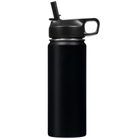 Stainless Steel Insulated Water Bottle with Straw - For Cold & Hot Drinks-Black-500 ml-State of Style