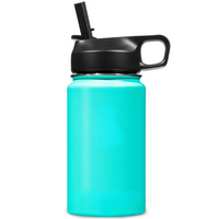 Stainless Steel Insulated Water Bottle with Straw - For Cold & Hot Drinks-Blue-Green-400 ml-State of Style