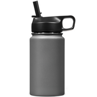 Stainless Steel Insulated Water Bottle with Straw - For Cold & Hot Drinks-Grey-400 ml-State of Style