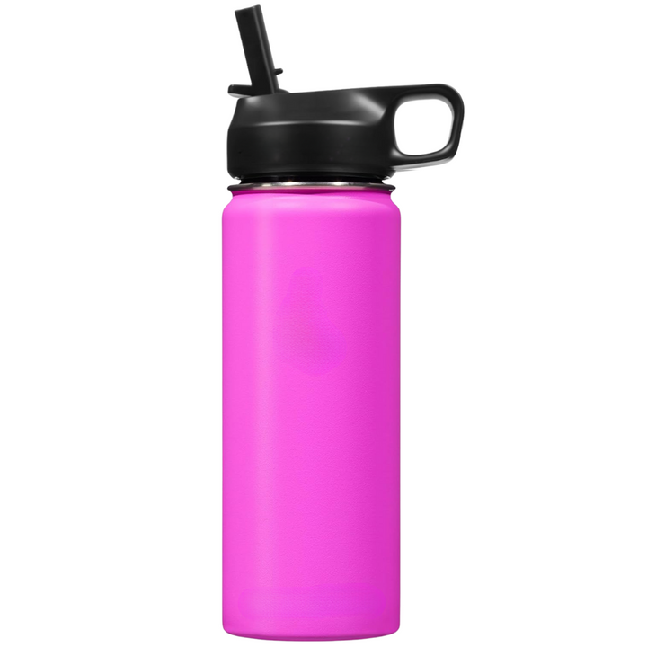 Stainless Steel Insulated Water Bottle with Straw - For Cold & Hot Drinks-Pink-500 ml-State of Style