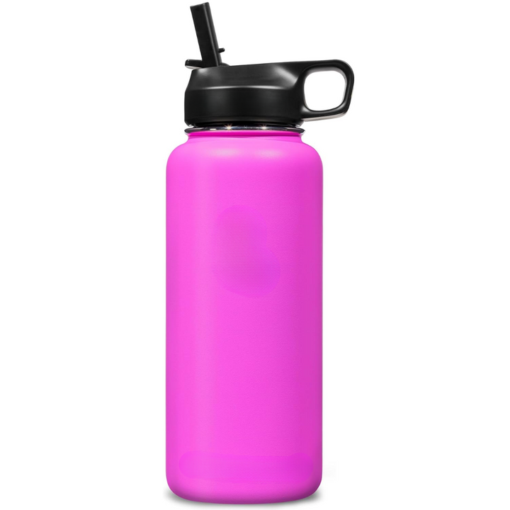 Stainless Steel Insulated Water Bottle with Straw - For Cold & Hot Drinks-Pink-950 ml-State of Style