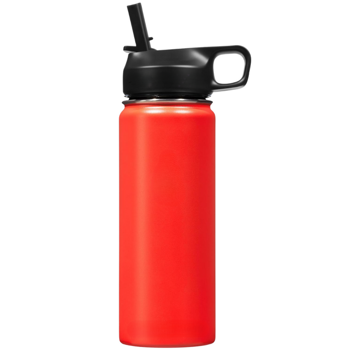 Stainless Steel Insulated Water Bottle with Straw - For Cold & Hot Drinks-Red-500 ml-State of Style