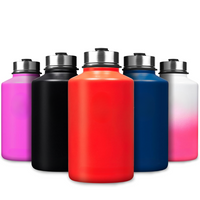 Stainless Steel Insulated Water Bottle with Straw - For Cold & Hot Drinks-White-1.9 l-State of Style