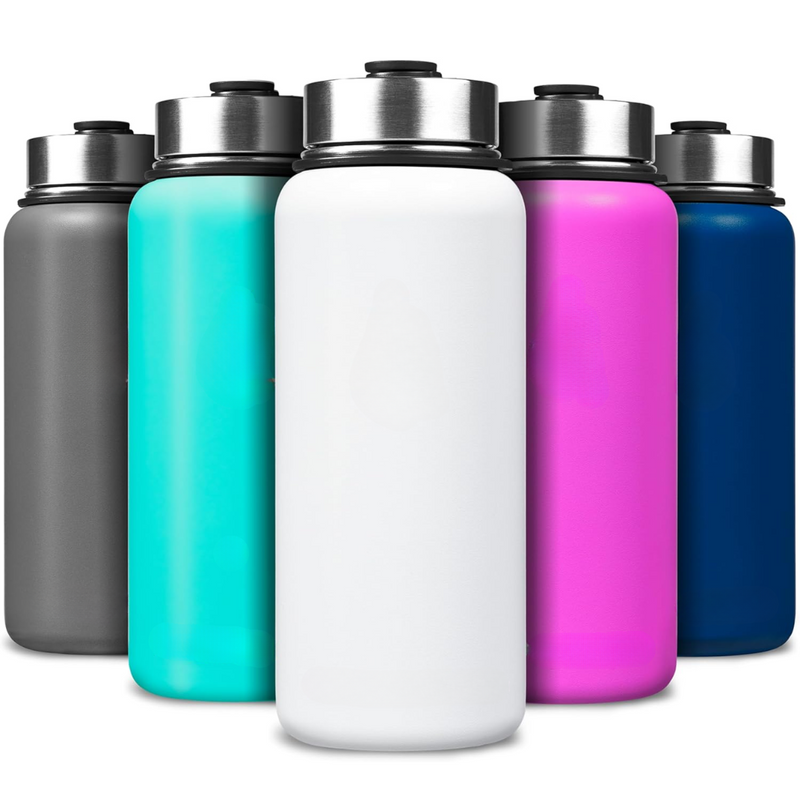 Stainless Steel Insulated Water Bottle with Straw - For Cold & Hot Drinks-White-400 ml-State of Style