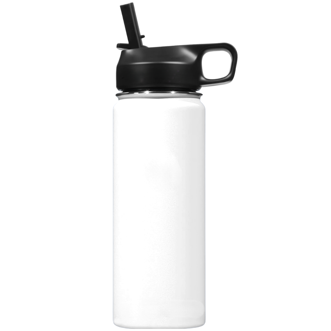 Stainless Steel Insulated Water Bottle with Straw - For Cold & Hot Drinks-White-500 ml-State of Style