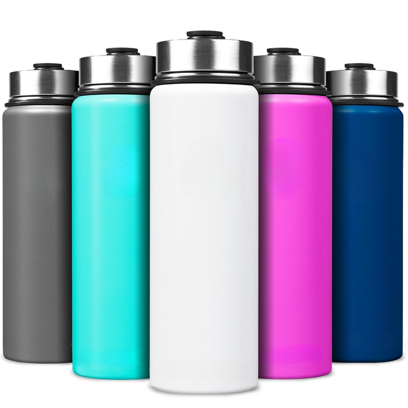 Stainless Steel Insulated Water Bottle with Straw - For Cold & Hot Drinks-White-700 ml-State of Style