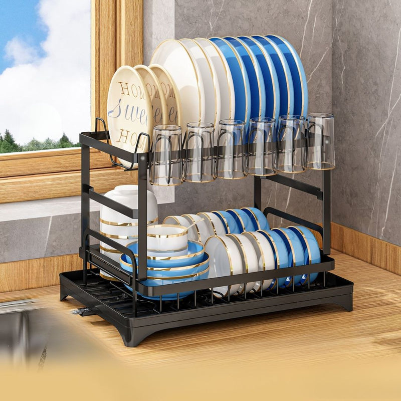 Stainless Steel Kitchen Drainer - Livano-Black-B-State of Style