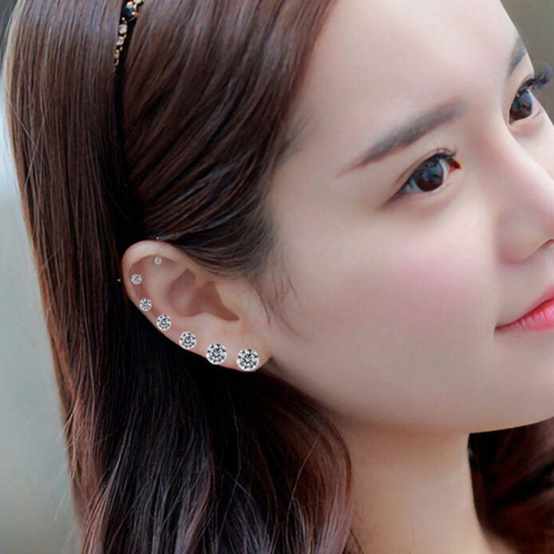 Stainless Steel Stud Earrings | Hypoallergenic-White - 1 pair-.2cm-State of Style