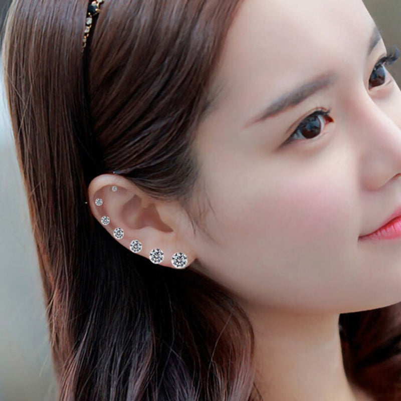 Stainless Steel Stud Earrings | Hypoallergenic-White - 1 pair-.2cm-State of Style