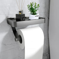 Stalux Toilet Roll Holder with Shelf-Black-State of Style