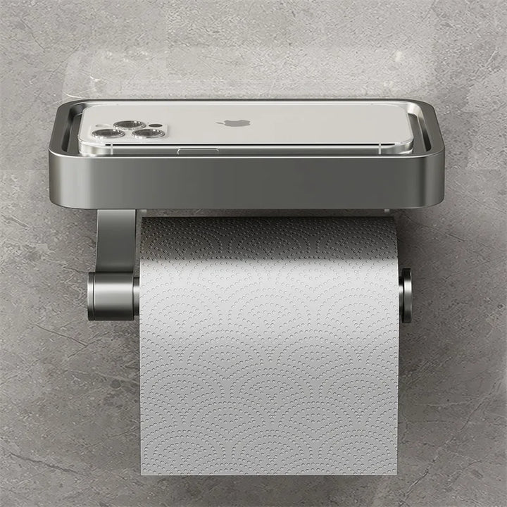 Stalux Toilet Roll Holder with Shelf-Grey-State of Style
