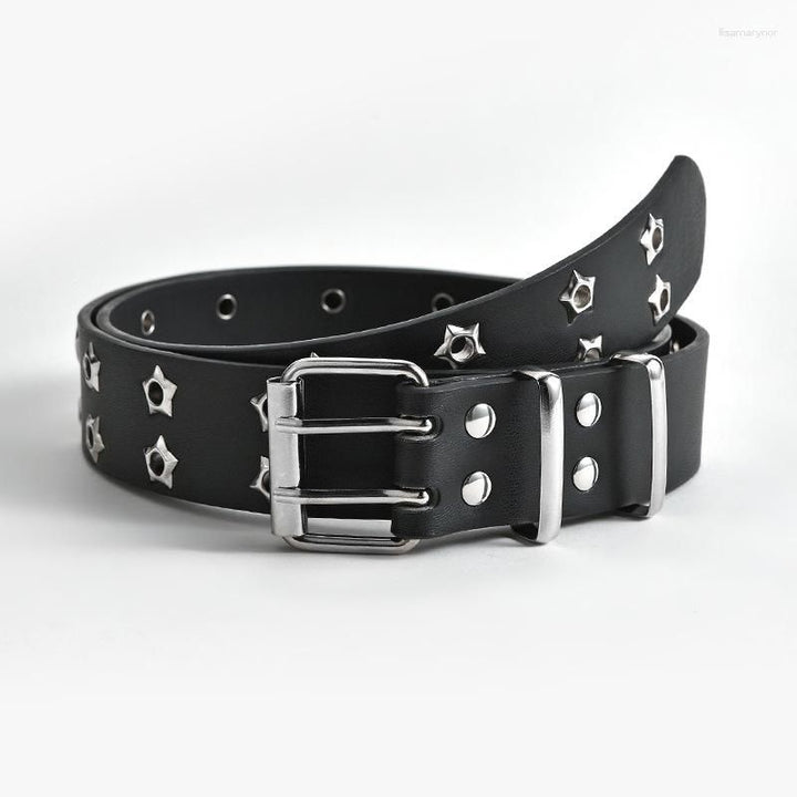 Star Eye Rivet Belt | Edgy & Trendy-Black-State of Style