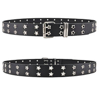 Star Eye Rivet Belt | Edgy & Trendy-White-State of Style