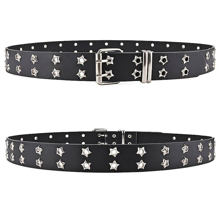 Star Eye Rivet Belt | Edgy & Trendy-White-State of Style