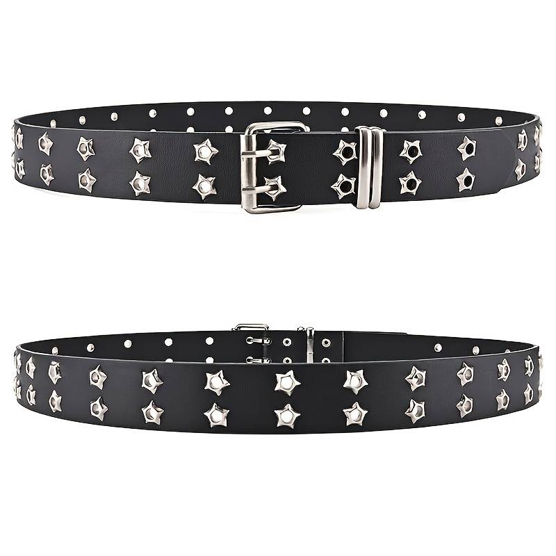 Star Eye Rivet Belt | Edgy & Trendy-White-State of Style