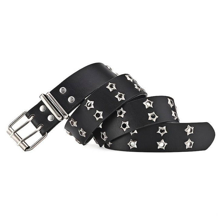 Star Eye Rivet Belt | Edgy & Trendy-White-State of Style