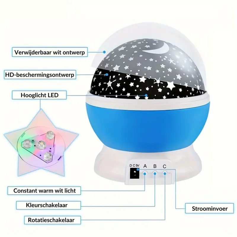 Star Projector Night Light - Luna-Blue-State of Style
