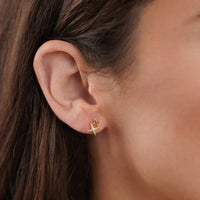 Star-shaped Stud Earrings with Zirconia - Lyra-Gold-State of Style