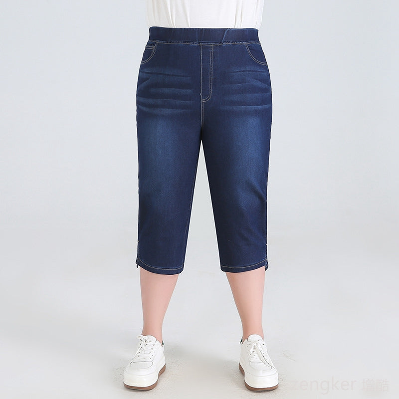 Stay Cool in Plus-Size High-Waisted Summer Shorts!-Blue-2XL-State of Style