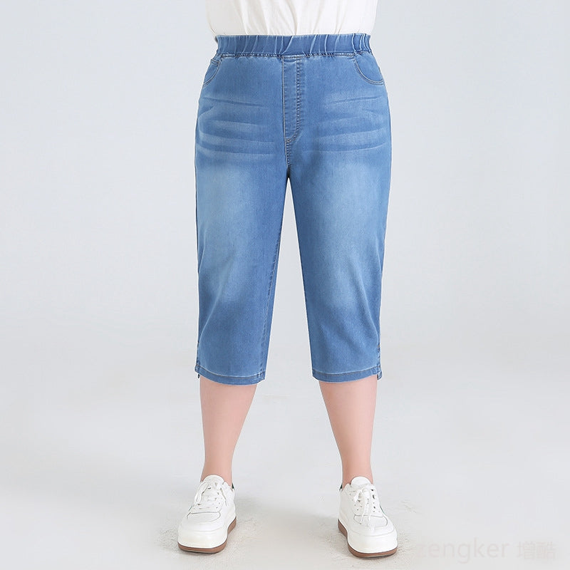 Stay Cool in Plus-Size High-Waisted Summer Shorts!-Sky Blue-2XL-State of Style