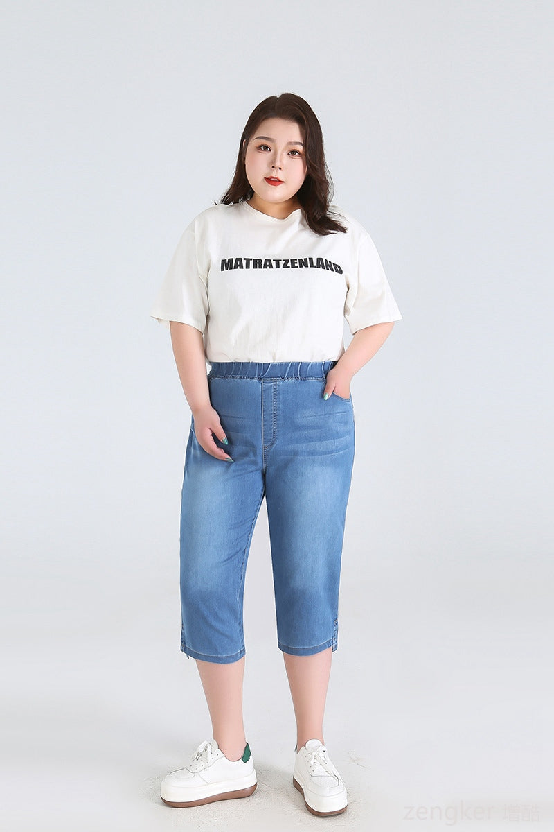 Stay Cool in Plus-Size High-Waisted Summer Shorts!-Sky Blue-2XL-State of Style