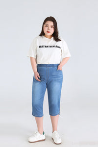 Stay Cool in Plus-Size High-Waisted Summer Shorts!-Sky Blue-2XL-State of Style