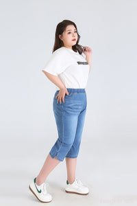Stay Cool in Plus-Size High-Waisted Summer Shorts!-Sky Blue-2XL-State of Style