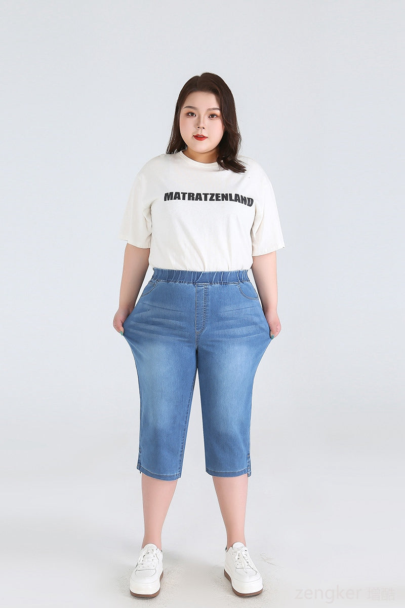 Stay Cool in Plus-Size High-Waisted Summer Shorts!-Sky Blue-2XL-State of Style