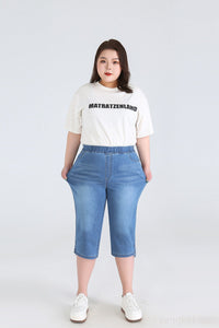 Stay Cool in Plus-Size High-Waisted Summer Shorts!-Sky Blue-2XL-State of Style