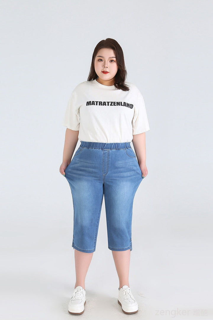 Stay Cool in Plus-Size High-Waisted Summer Shorts!-Sky Blue-2XL-State of Style