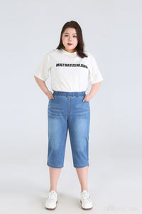 Stay Cool in Plus-Size High-Waisted Summer Shorts!-Sky Blue-2XL-State of Style