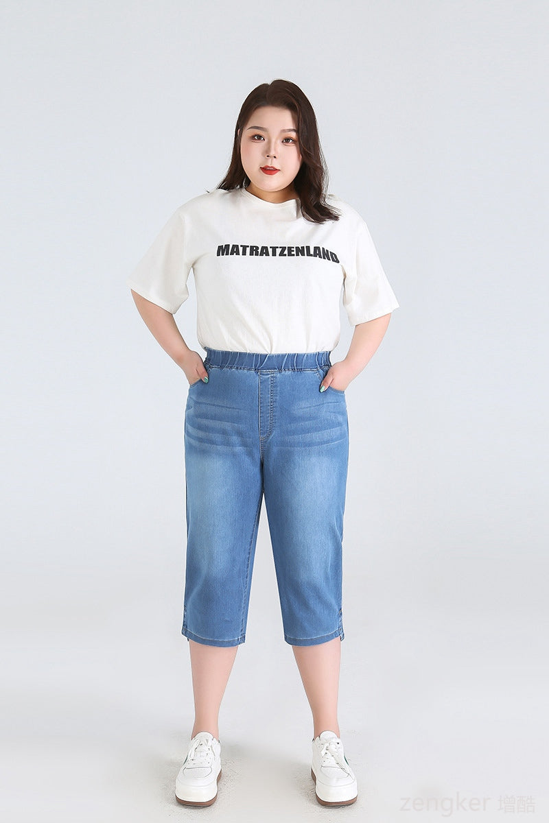 Stay Cool in Plus-Size High-Waisted Summer Shorts!-Sky Blue-2XL-State of Style