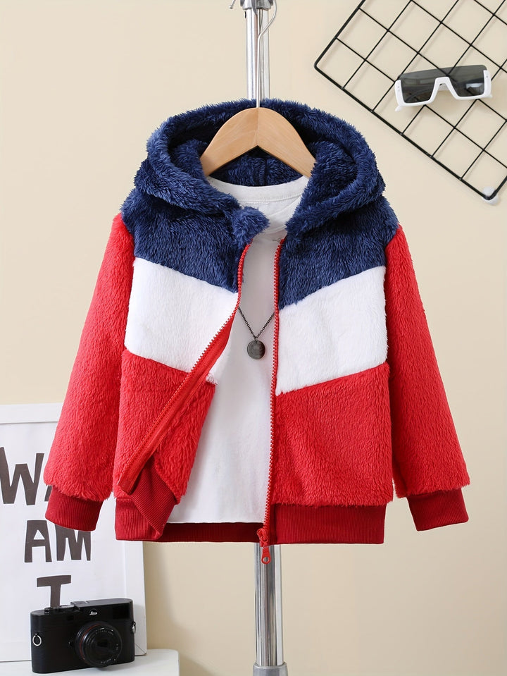 Stay Warm in Style – Zafie Fleece Zip Hoodie for Kids-Red-3-4Y-State of Style