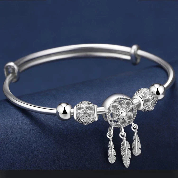 Sterling Silver Dreamcatcher Bracelet | Protection & Positivity Ensemble-State of Style