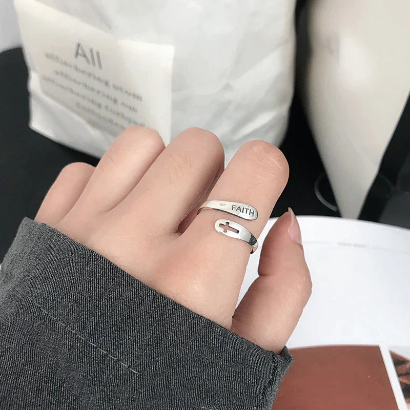 Sterling Silver Faith Ring for Women-State of Style