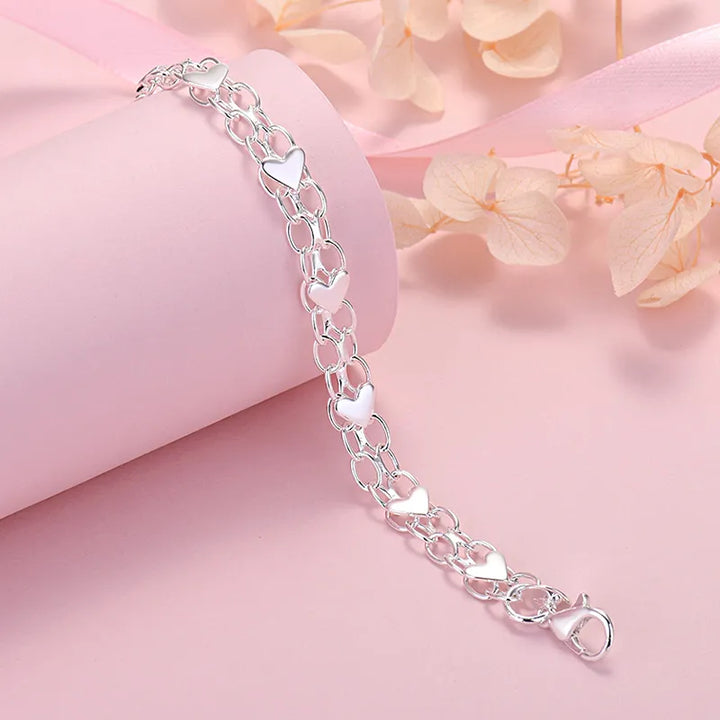Sterling Silver Heart Bracelet | Classic Elegance-State of Style